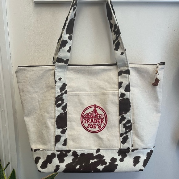 Trader Joe’s Cow print Large Tote - Picture 10 of 12